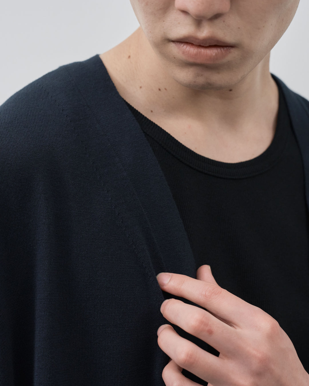 Sheer L/S Cardigan -navy-