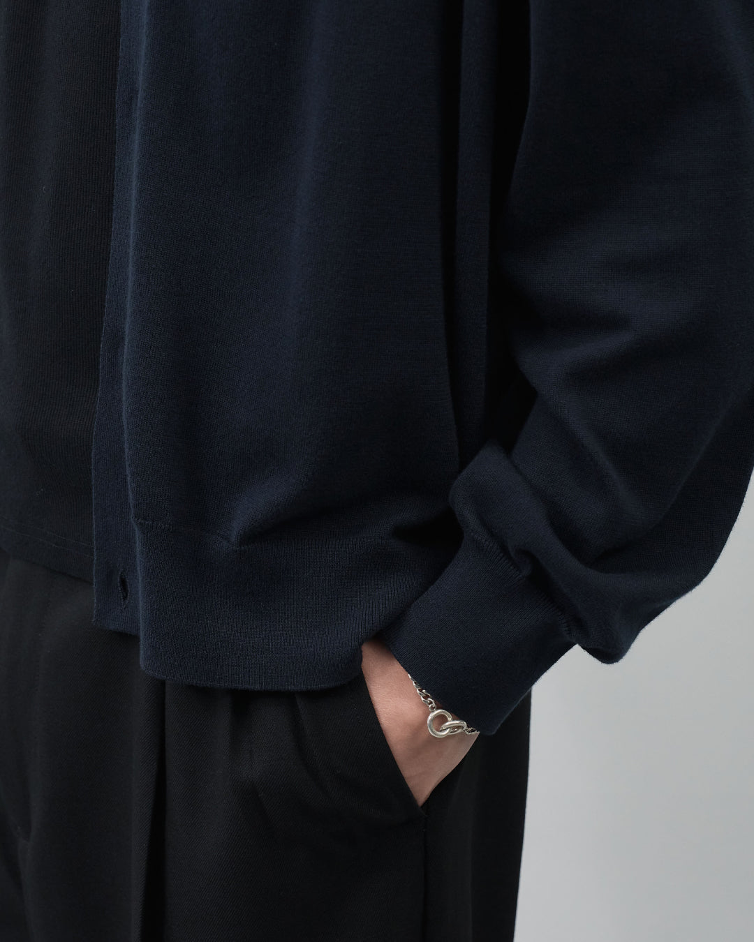 Sheer L/S Cardigan -navy-