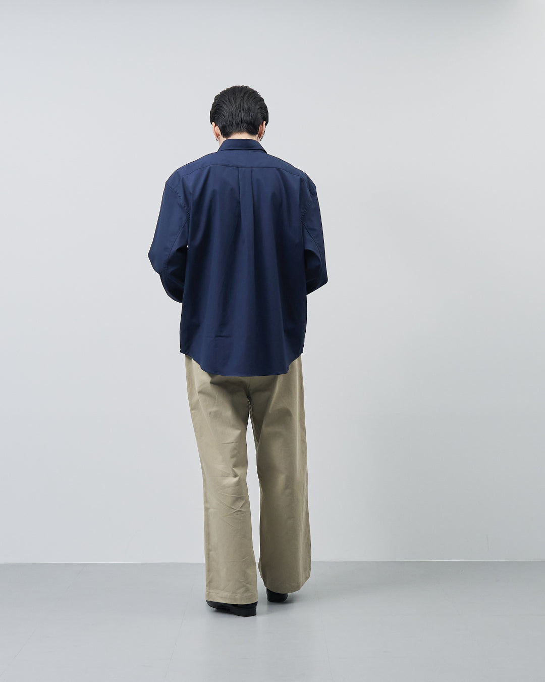 ryaw レイヤードシャツ ネイビー　Mサイズ Relaxed Fit Regular Collar L/S Shirt -navy-