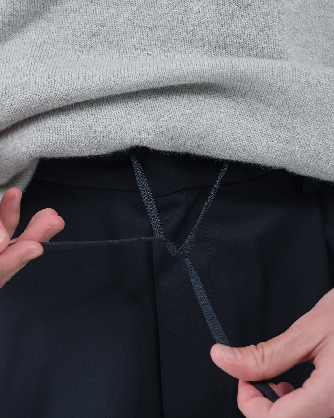 2Tuck Wide Slacks -navy-