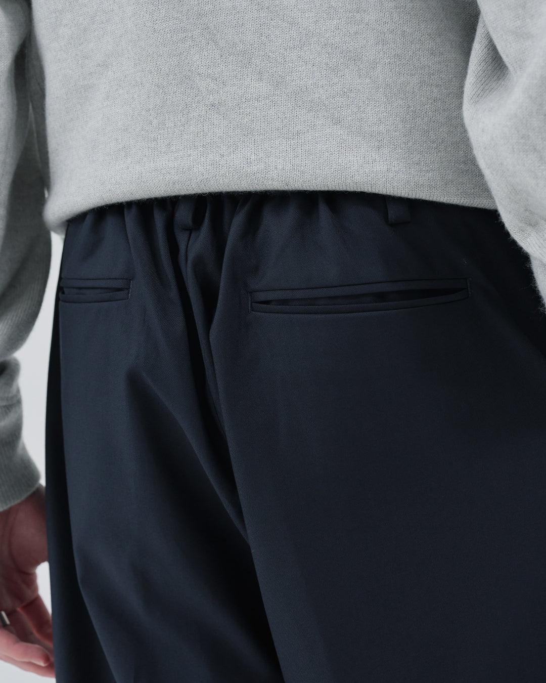 2Tuck Wide Slacks -navy-