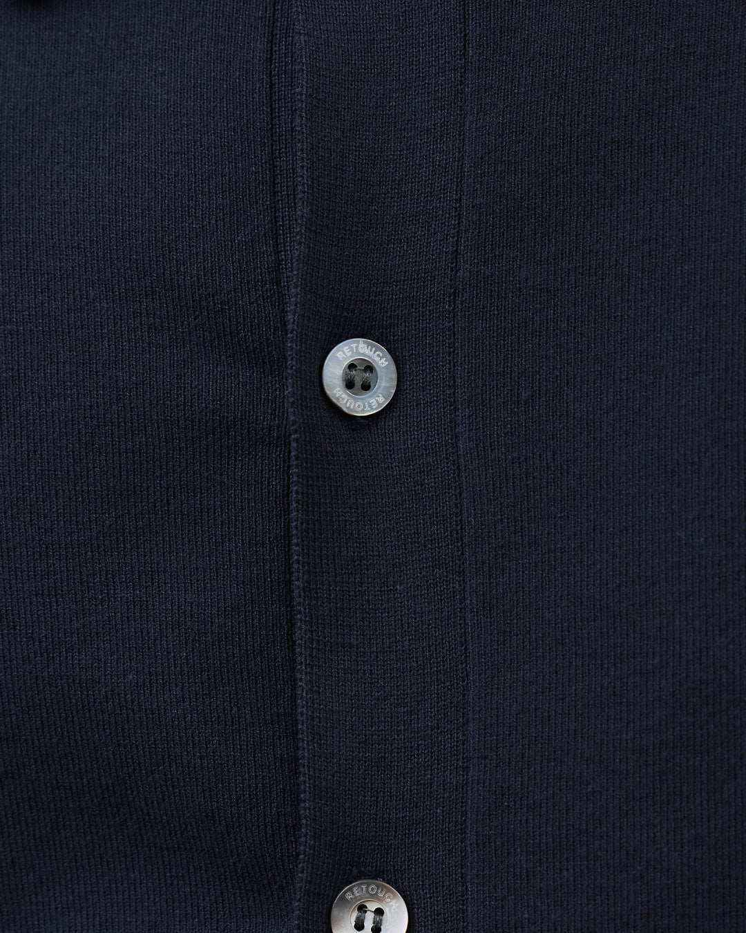High Twist Cotton×Nylon Collared Knit Cardigan -navy-