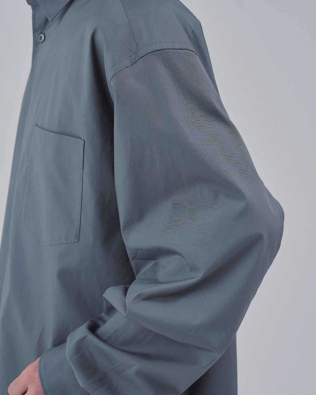 Relaxed Fit Regular Collar L/S Shirt -dark gray-