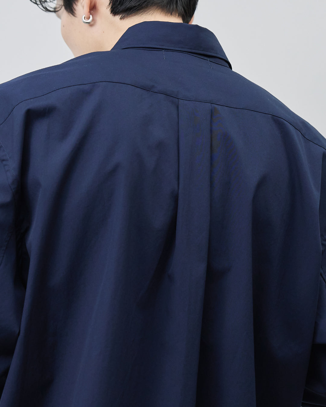 Relaxed Fit Regular Collar L/S Shirt -navy-