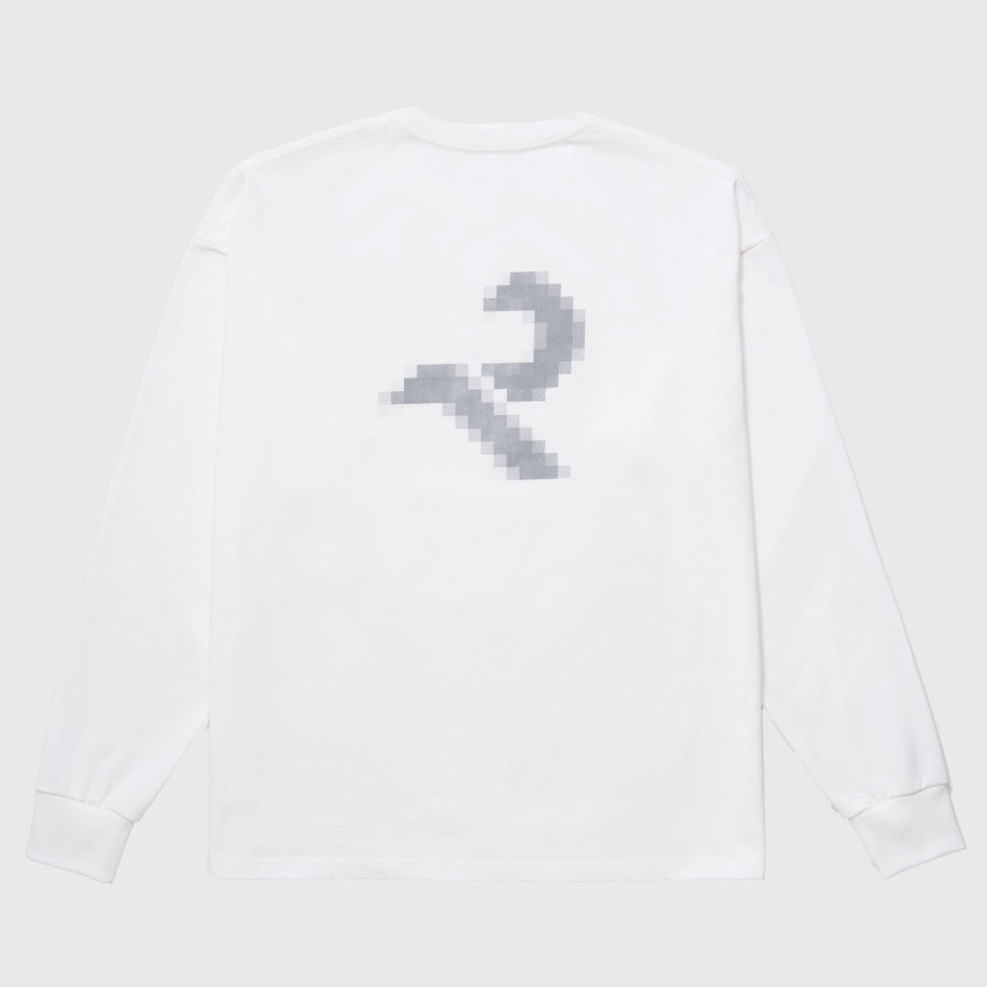 L/S Tee "Pixel" - white