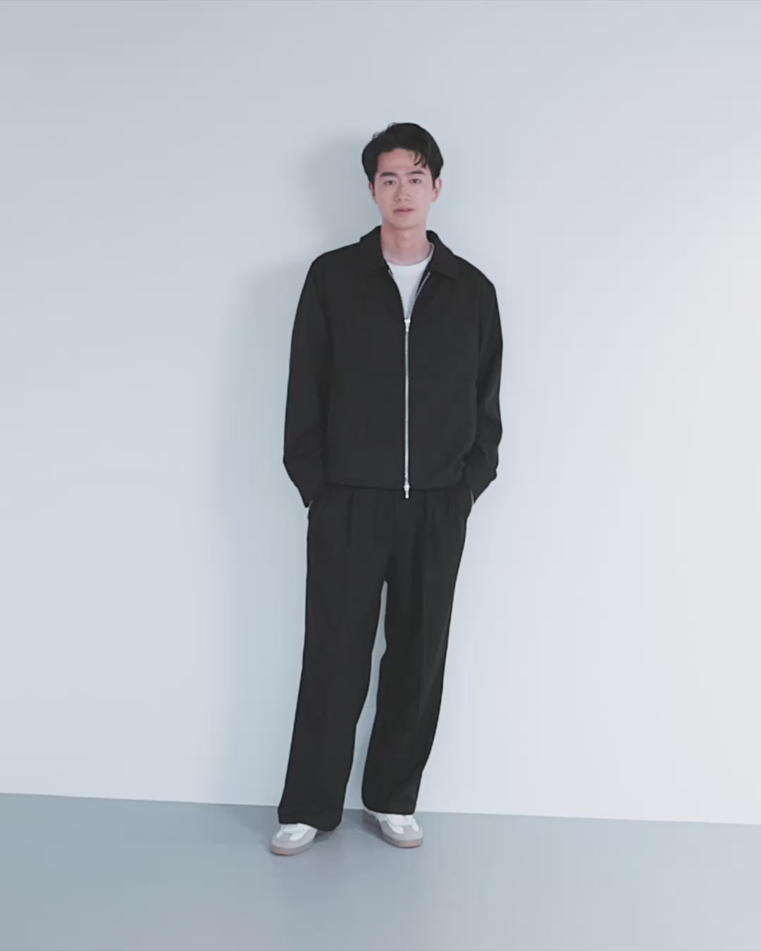 Double Zip Drizzler Jacket -black-