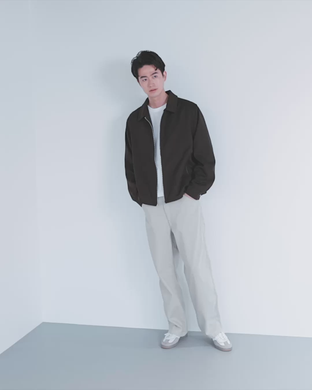 Double Zip Jacket -brown-