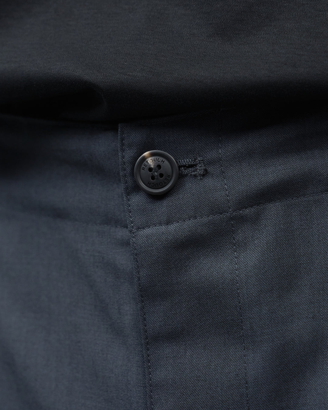 Open Collar Hidden Front Shirt Jacket -dark gray-