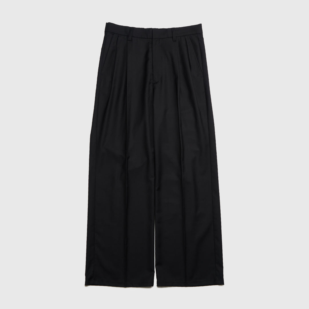 2Tuck Wide Slacks-black-
