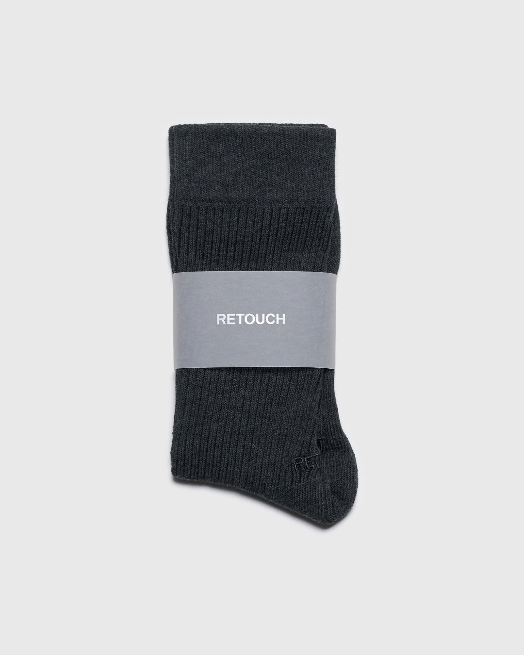 Logo Rib Socks -charcoal-