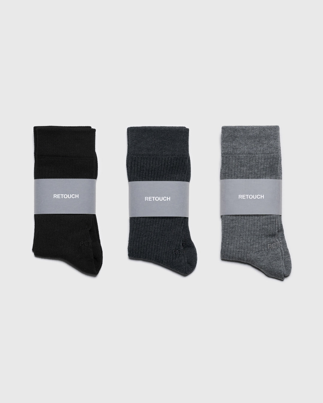 Logo Rib Socks -charcoal-