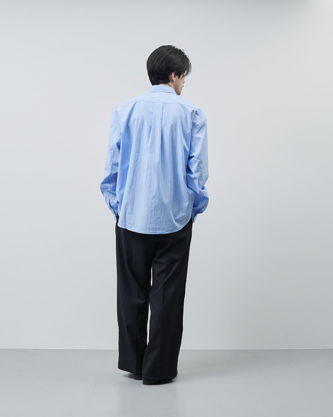 Relaxed Fit Regular Collar L/S Shirt -stripe-