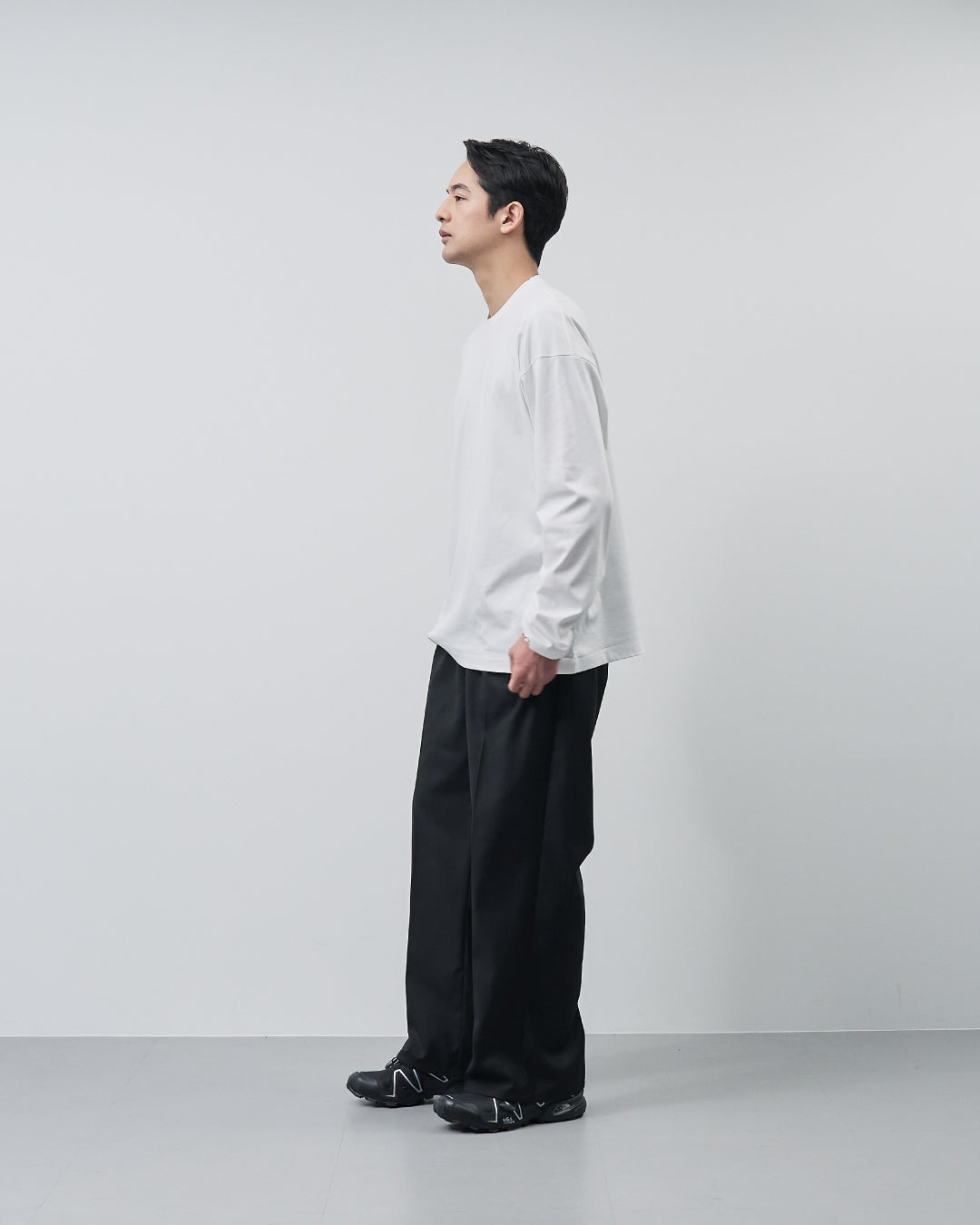 ARBINI Cotton L/S Tee -white-