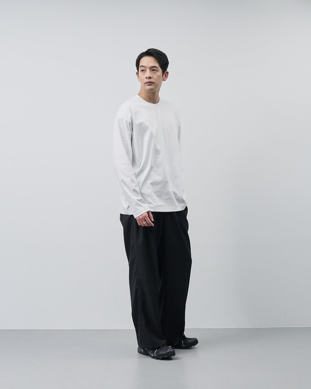 ARBINI Cotton L/S Tee -white-