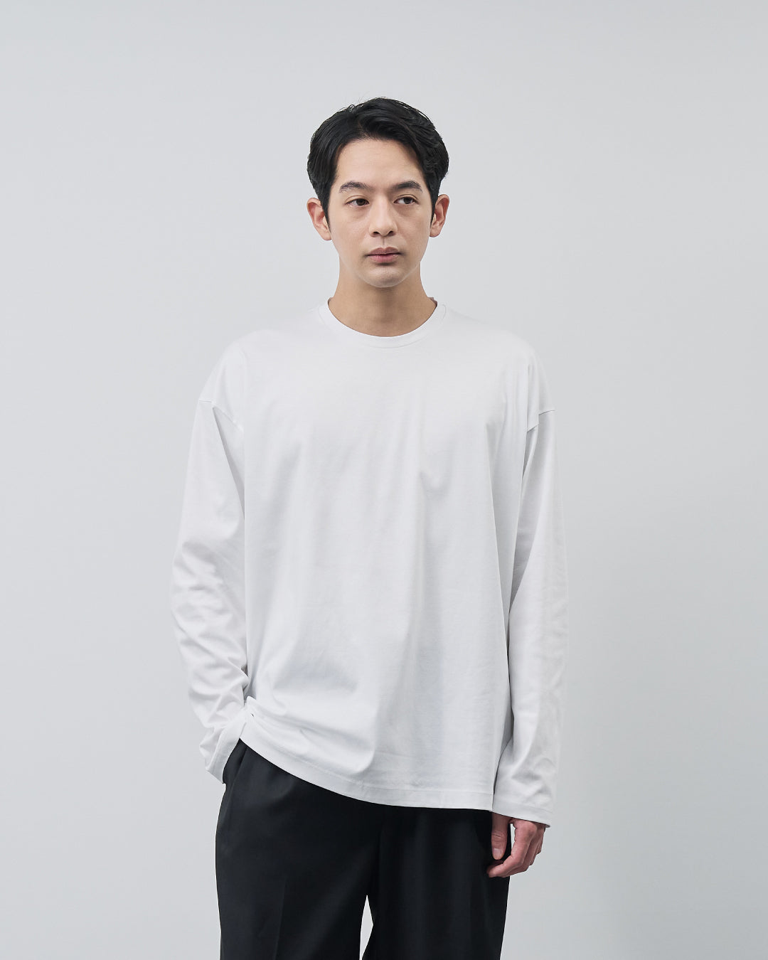 ARBINI Cotton L/S Tee -white-