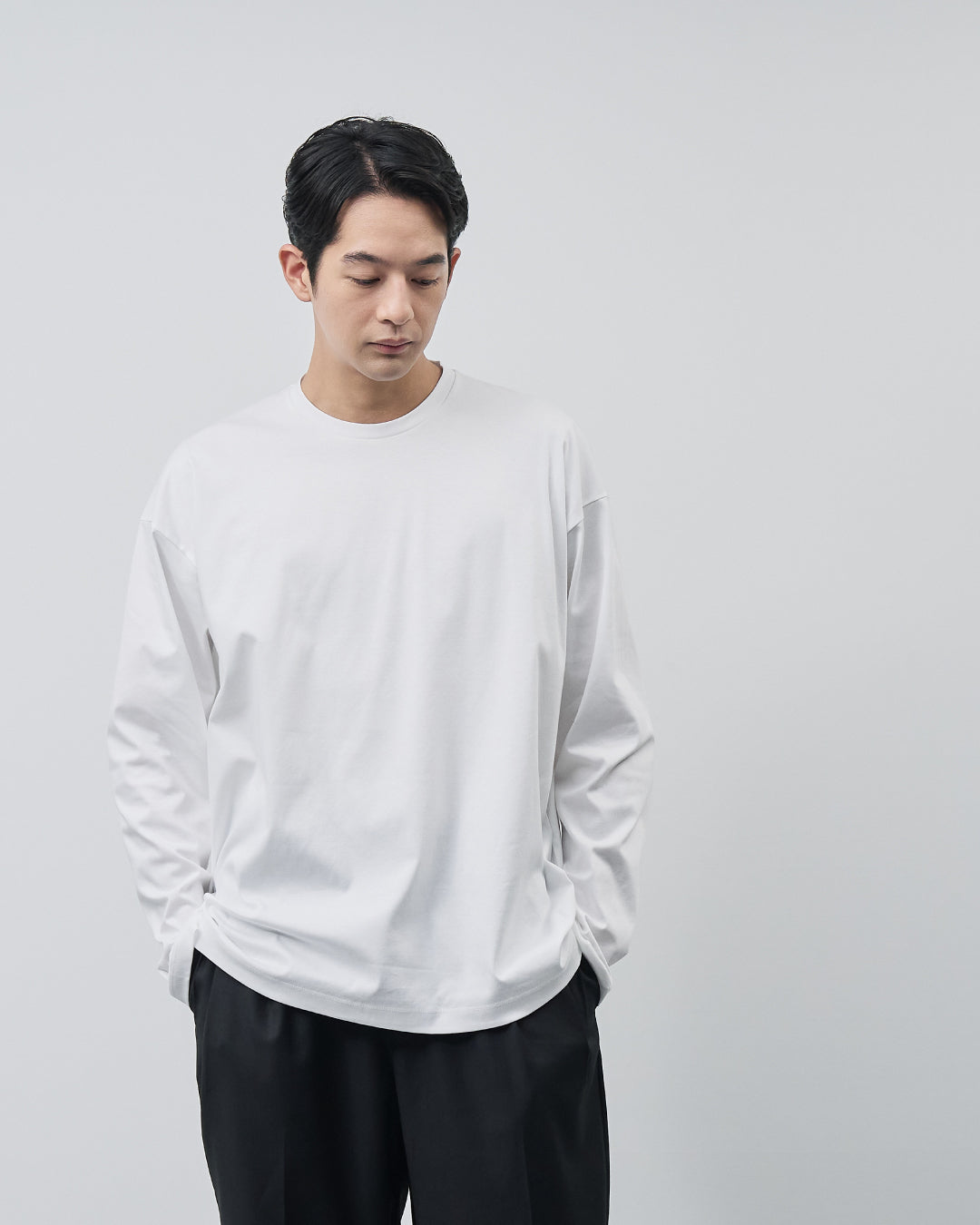 ARBINI Cotton L/S Tee -white-