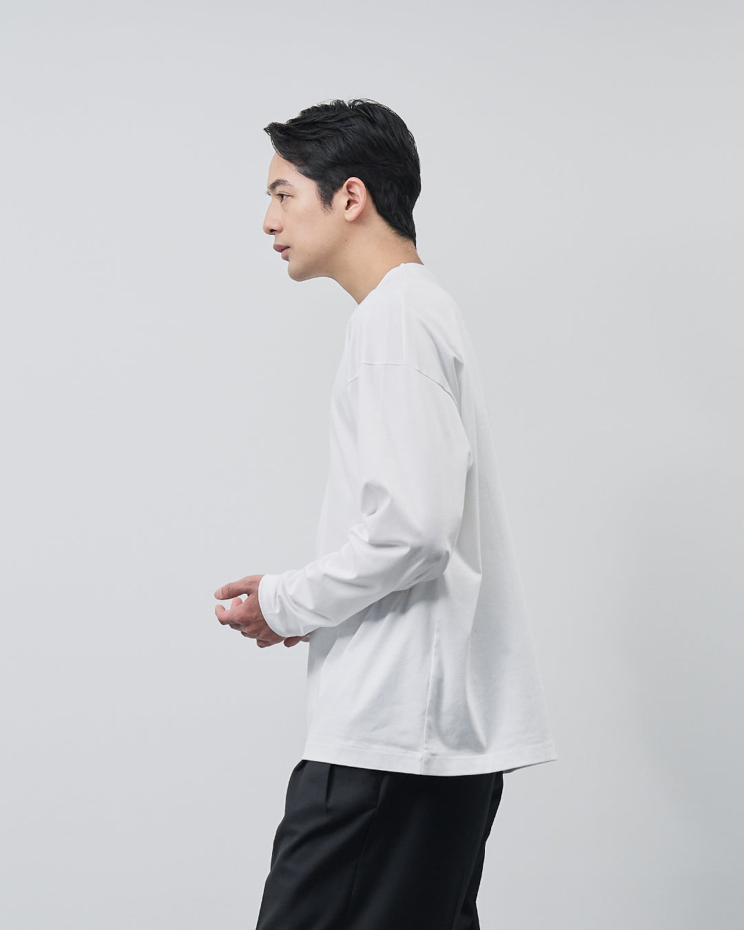 ARBINI Cotton L/S Tee -white-