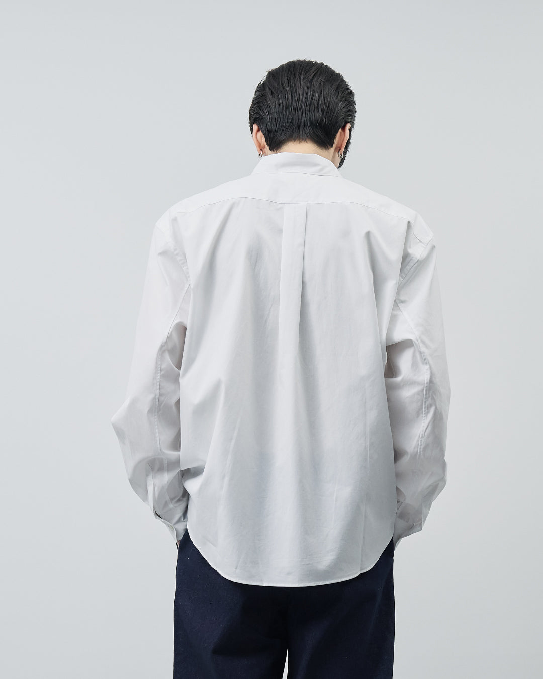 Relaxed Fit Regular Collar L/S Shirt -white-